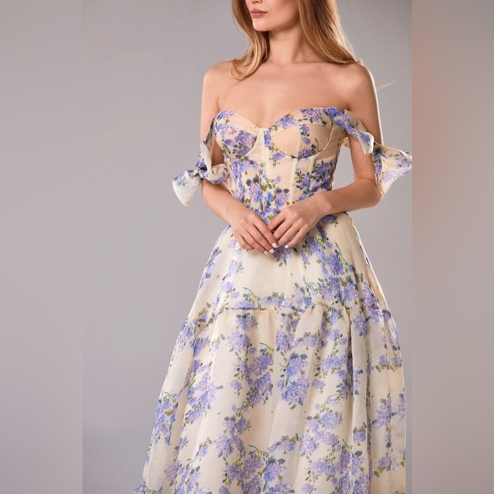 Milla Hydrangea Organza Maxi Dress - XS (Like New) - Picture 8 of 15
